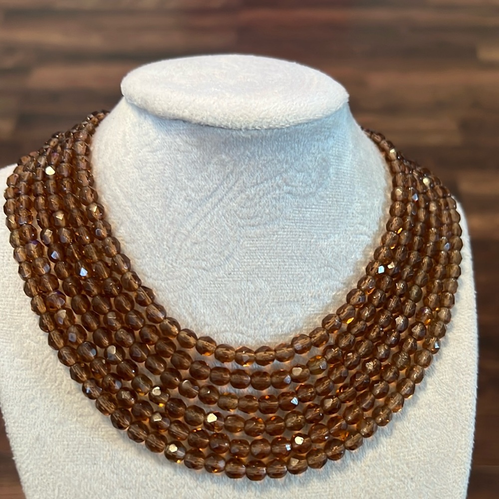 Vintage 6 strand glass necklace